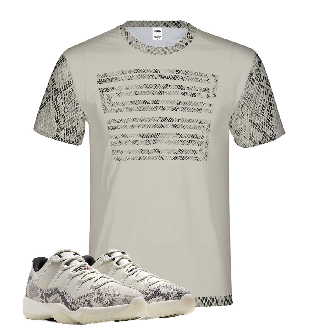 Snakeskin Print Light Bone | Retro Jordan 11 T-shirt