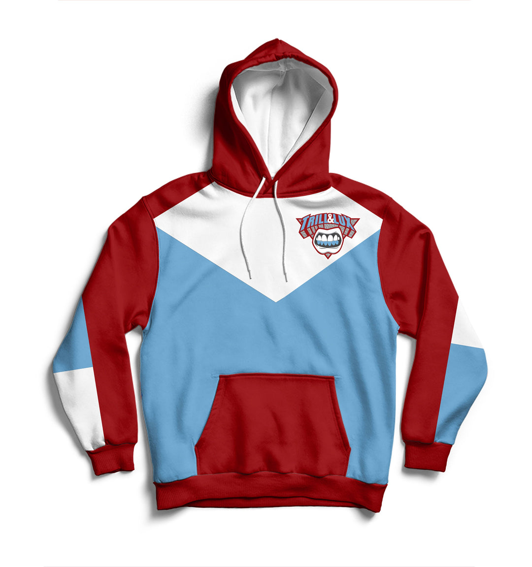 CLEARANCE - Trill UNC to CHI Fearless Hoodie | Retro Jordan 1 Colorblock Hoodie