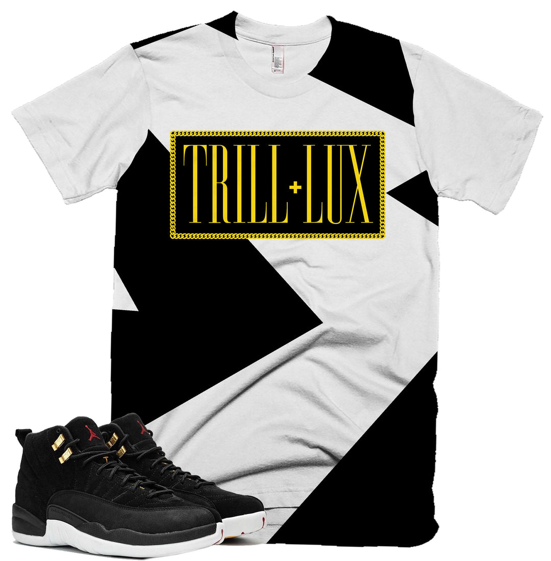 Trill & Lux Fragment Tee | Retro Jordan 12 Reverse Taxi  Colorblock T-shirt