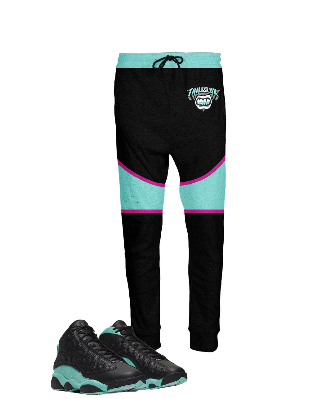 Trill Island Green | Jordan 13 Colorblock | jogging pants |