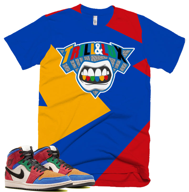 Trill & Lux Fragment Tee | Retro Jordan 1 Fearless Blue The Great  Colorblock T-shirt |