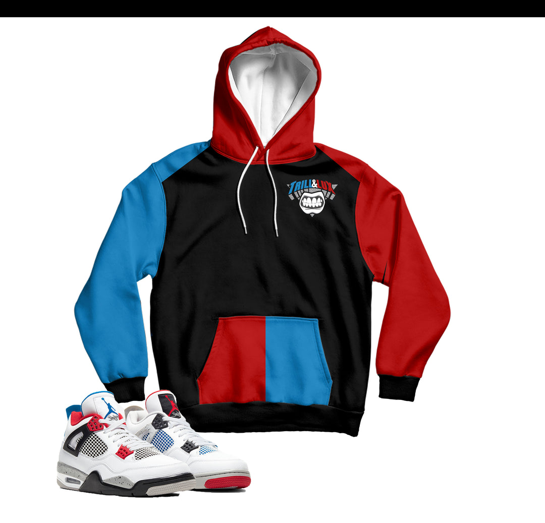 Trill and Lux| What The Hoodie Inspired | Retro Jordan 4 Colorblock Pullover |