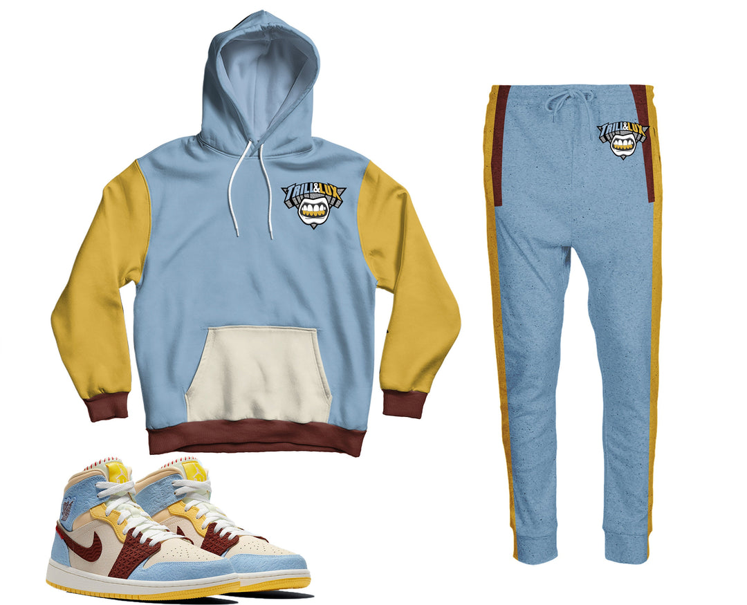 Trill and Lux | Jordan 1 Mid Fearless Maison Chateau Rouge Inspired  Hoodie and Jogger |