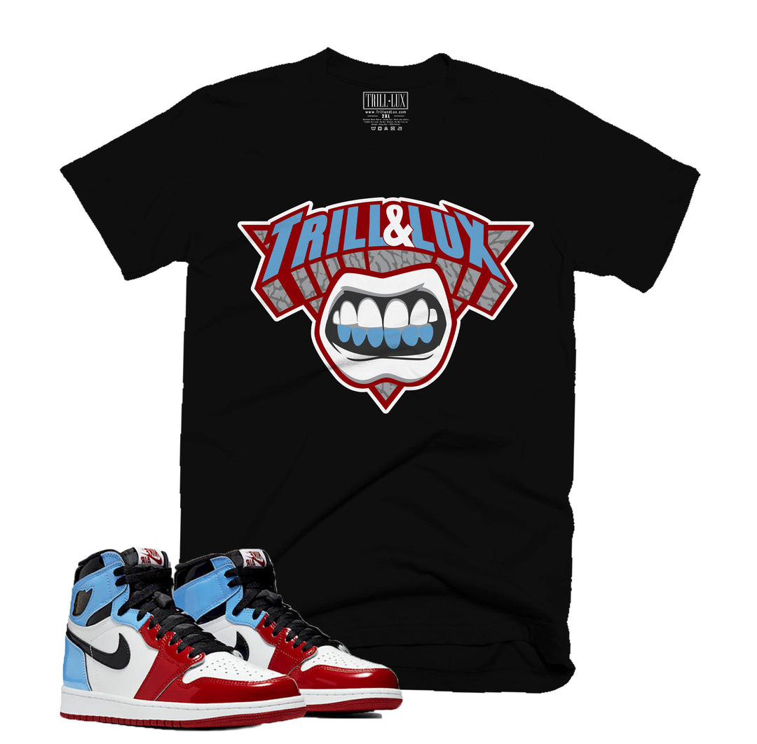 Trill Grill Tee | Retro Jordan 1 Fearless UNC to CHI Colorblock T-shirt