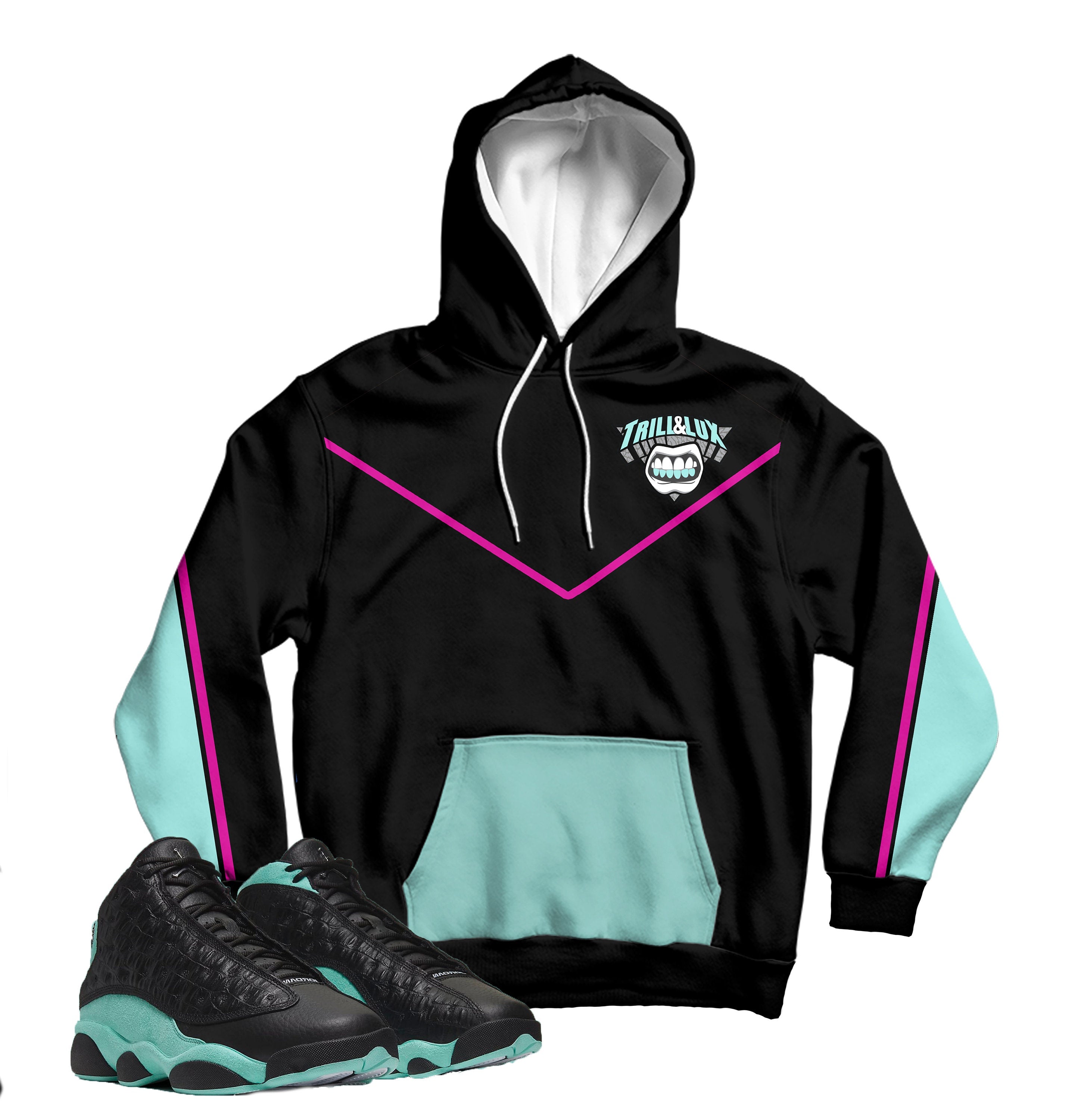 jordan 13 island green hoodie