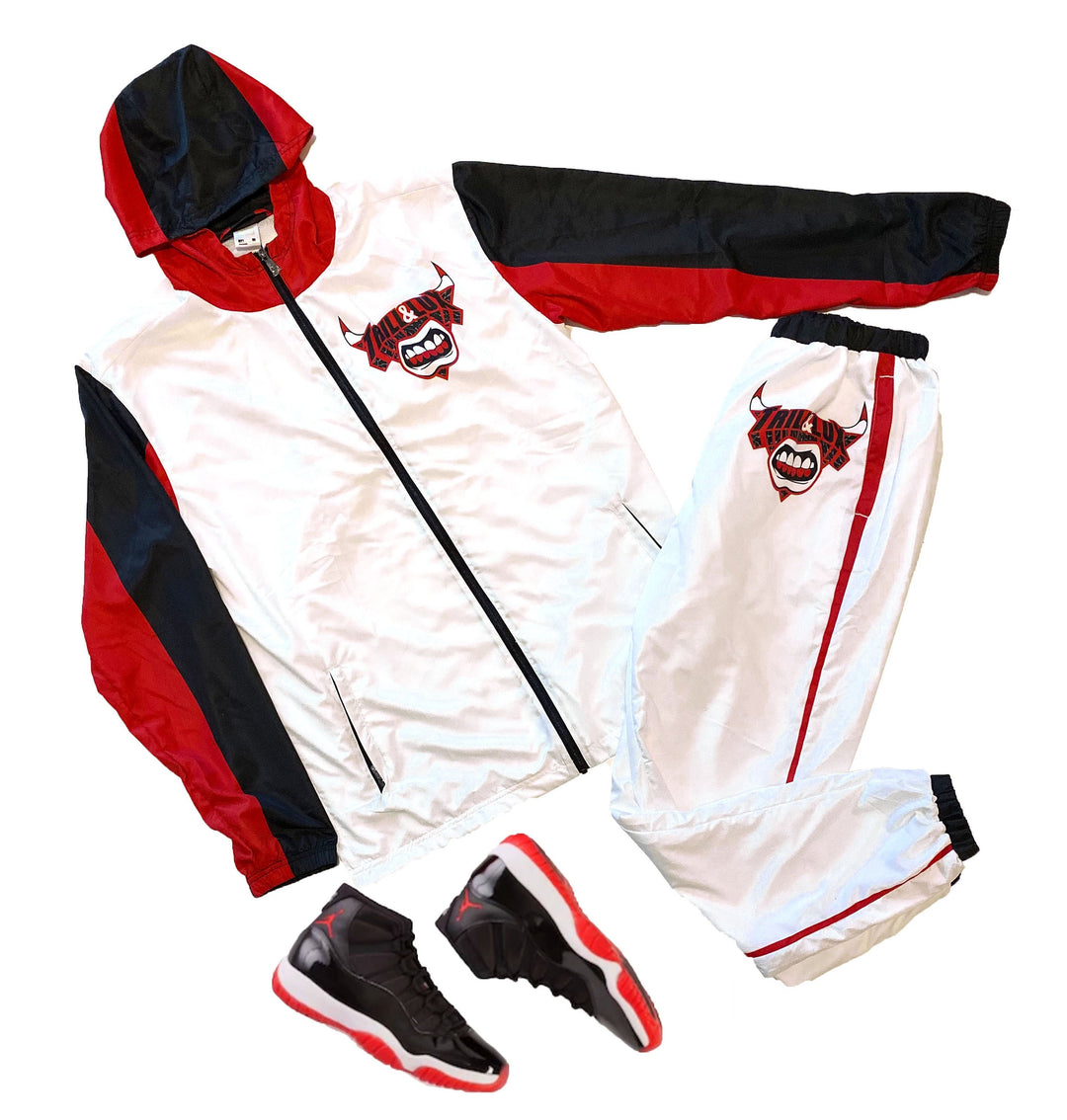 Trill and Lux | Tracksuit |Inspired by Air jordan 11 Bred | White