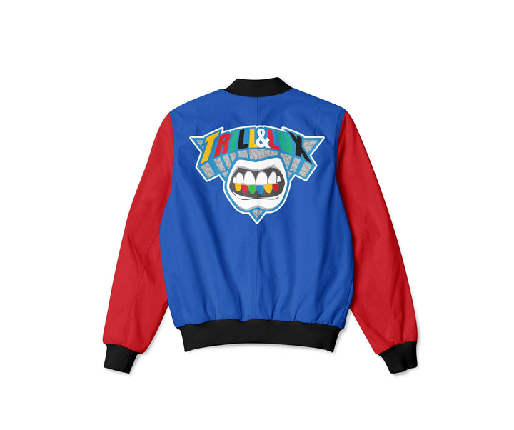 CLEARANCE - Trill Bomber Jacket | Fearless Blue The Great | Retro Jordan 1 Colorblock Bomber