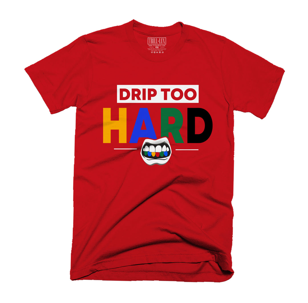 Drip Too Hard Tee | Retro Jordan 1 Fearless Blue The Great Colorblock T-shirt |