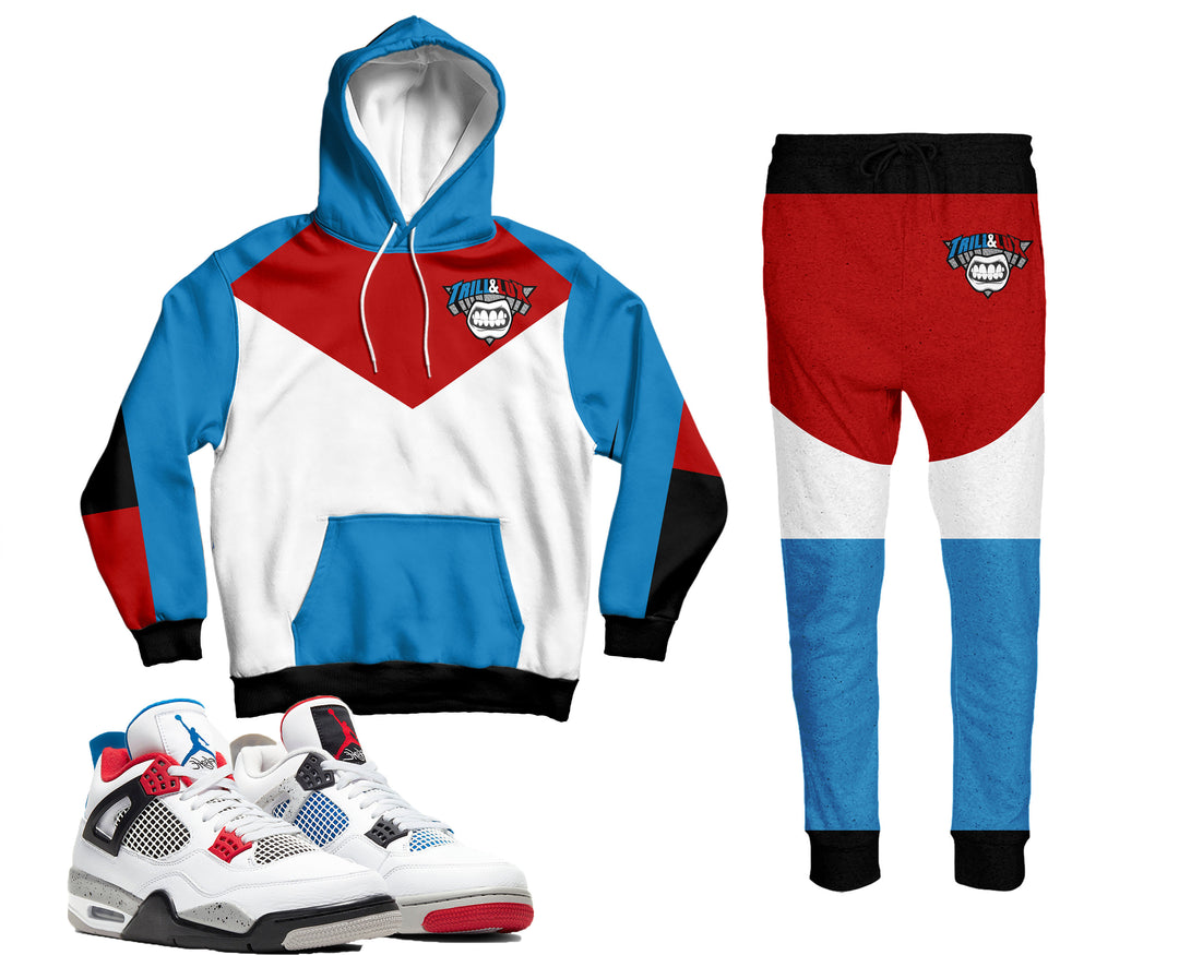 Trill and Lux | Air Jordan 4 What The inspired Hoodie & Jogger |  White  IV