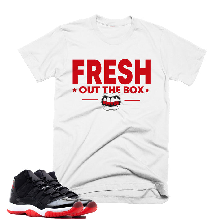 Trill Fresh Out The Box Tee | Retro Air jordan 11 Bred inspired T-shirt |