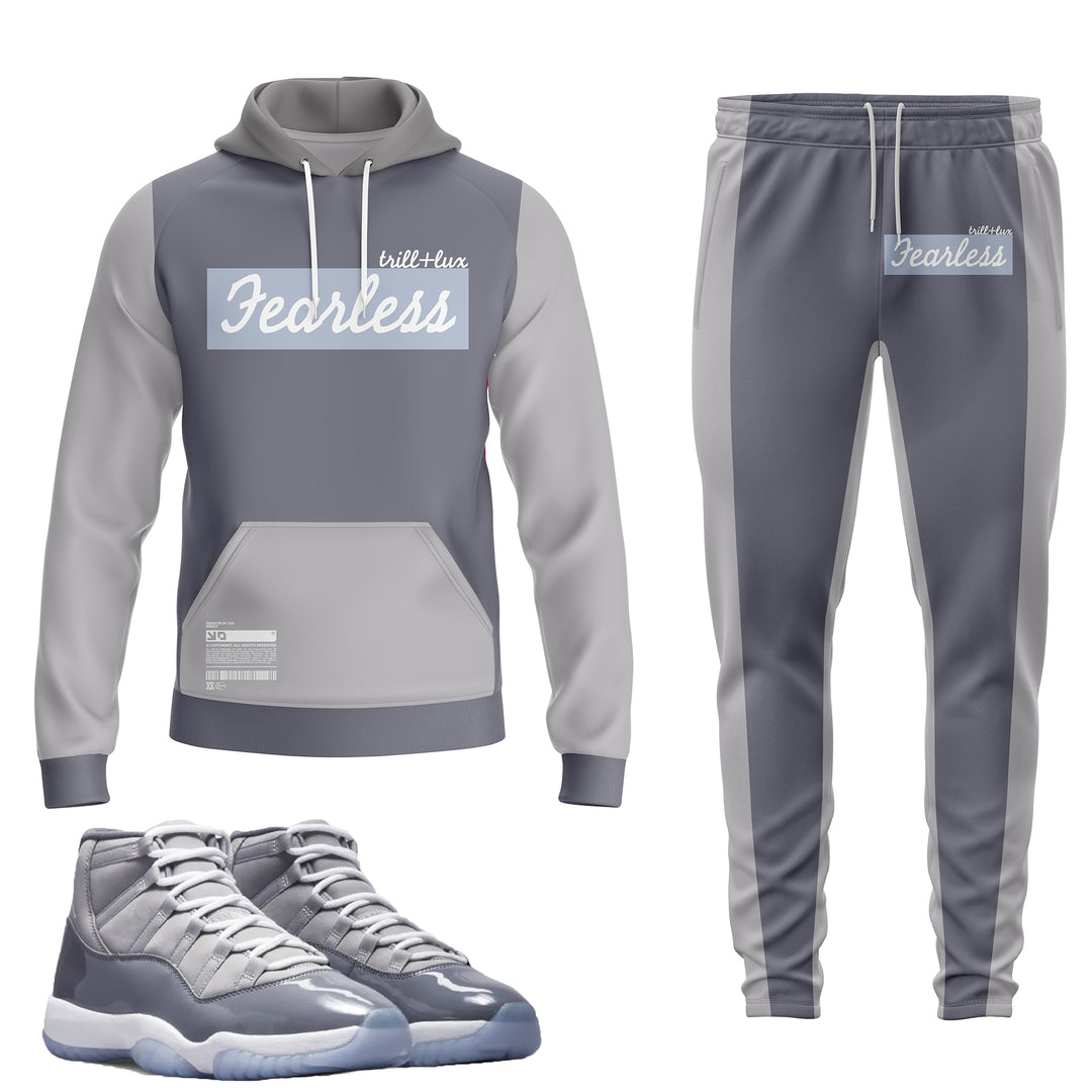 Fearless | Jordan 11 Cool Grey  Inspired Jogger and Hoodie Suit | Retro