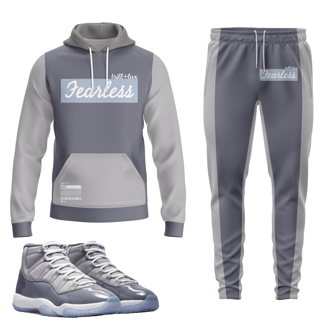 CLEARANCE - Fearless | Jordan 11 Cool Grey  Inspired Jogger and Hoodie Suit | Retro