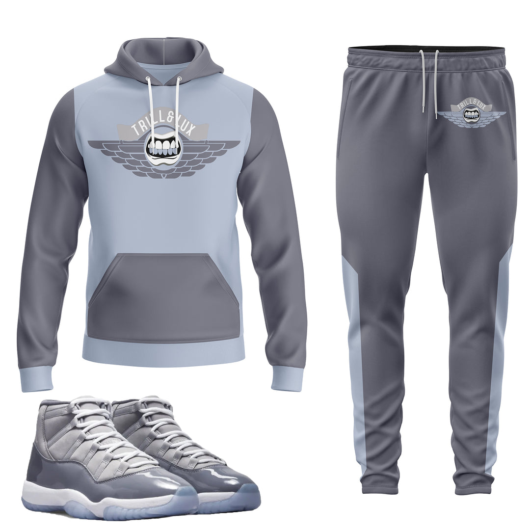 Flight | Jordan 11 Cool Grey  Inspired Jogger and Hoodie Suit | Retro