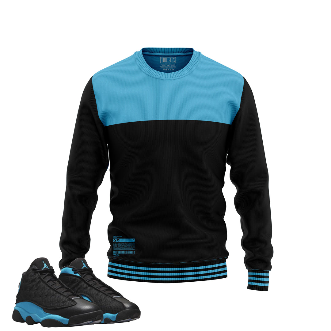 Sweatshirt | Air Jordan 13 Black/University Blue Inspired Sweater