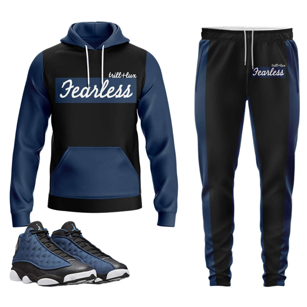 Fearless | Jordan 13 Navy  Inspired Jogger and Hoodie Suit | Retro