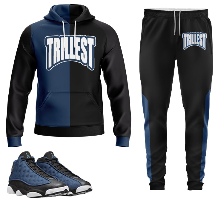 Trillest | Jordan 13 Navy  Inspired Jogger and Hoodie Suit | Retro