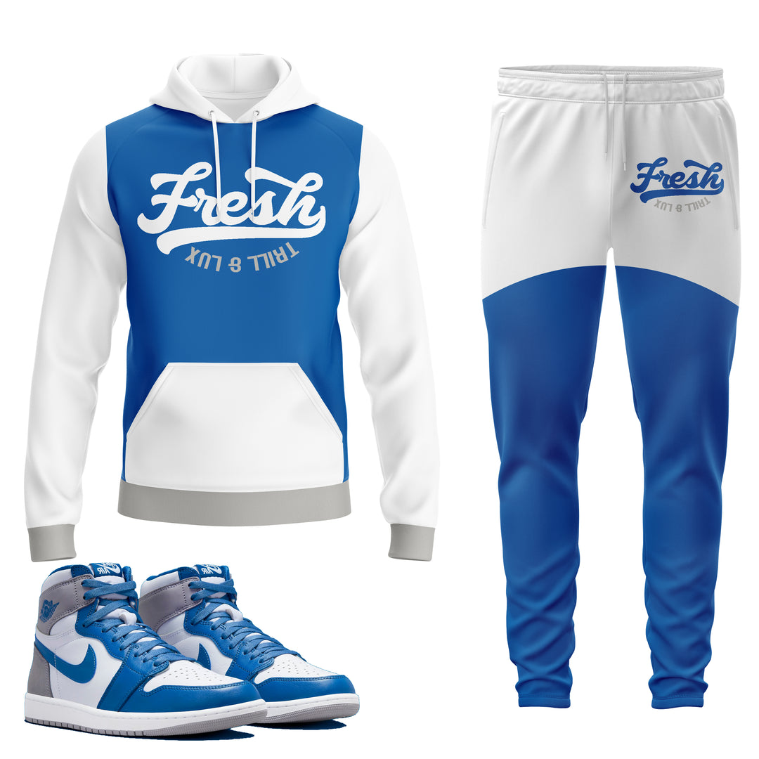 Fresh | Air Jordan 1 True Blue Hoodie & Jogger Set