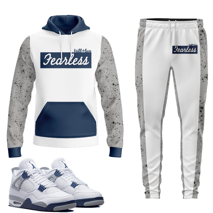 Fearless | Air Jordan 4 Midnight Navy Inspired Jogger and Hoodie Suit |