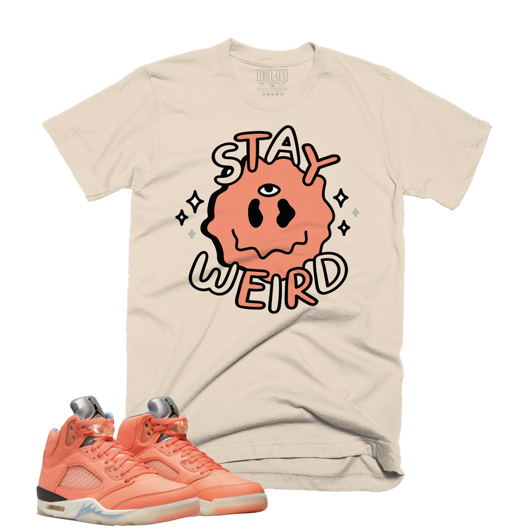 Stay Weird Tee | Retro Air Jordan 5 Crimson Bliss T-shirt