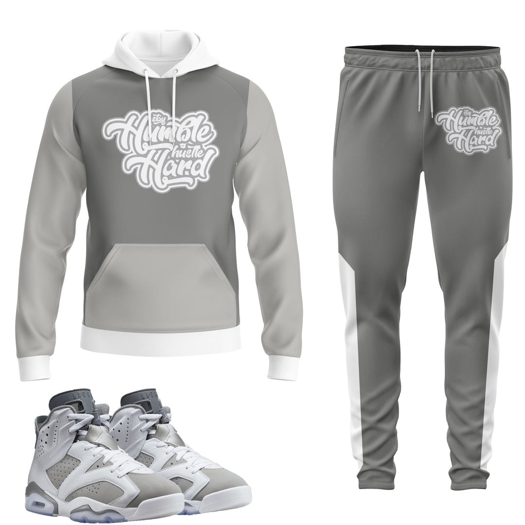 Humle | Jordan 6 Cool Grey  Inspired Jogger and Hoodie Suit | Retro Jordan 6