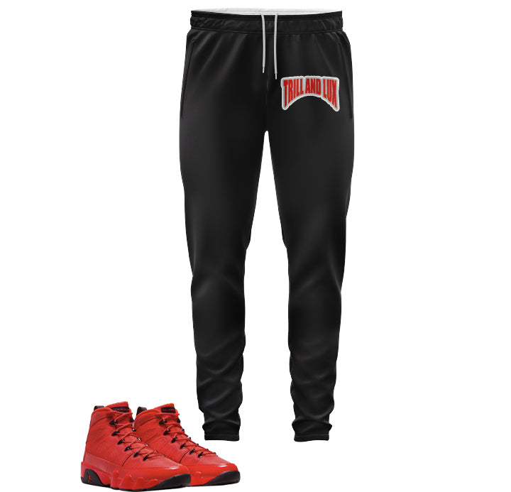 Trill and Lux Jogger | Jordan 9 Chile Red Inspired | Retro