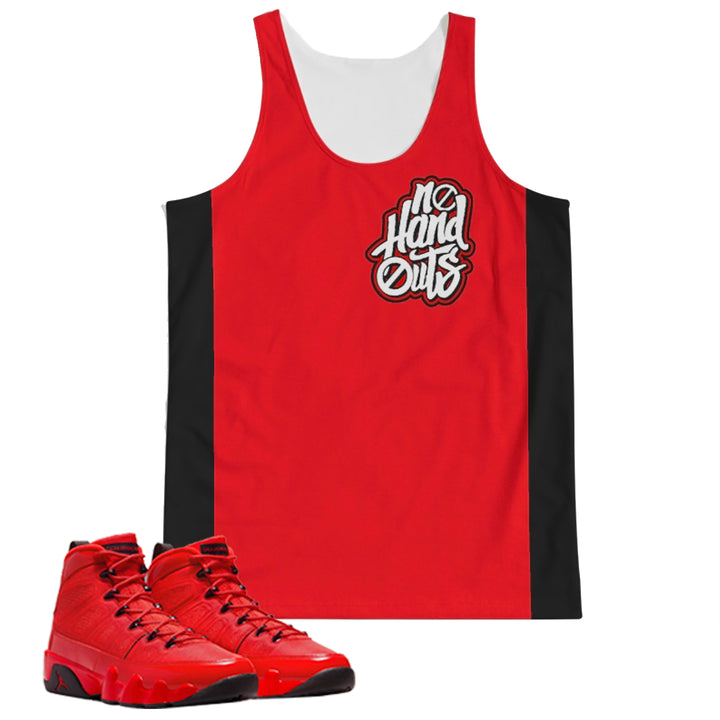 No Hand Outs | Air Jordan 9 Chile Red Inspired fragment Tank Top & Shorts