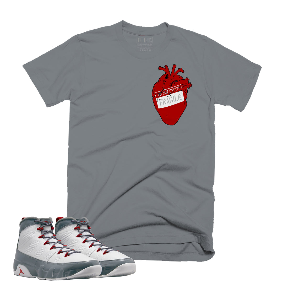 Fragile Heart Tee | Retro Air Jordan 9 Fire Red Colorblock T-shirt