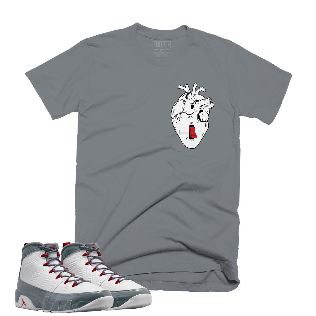 Heart Off Tee | Retro Air Jordan 9 Fire Red Colorblock T-shirt