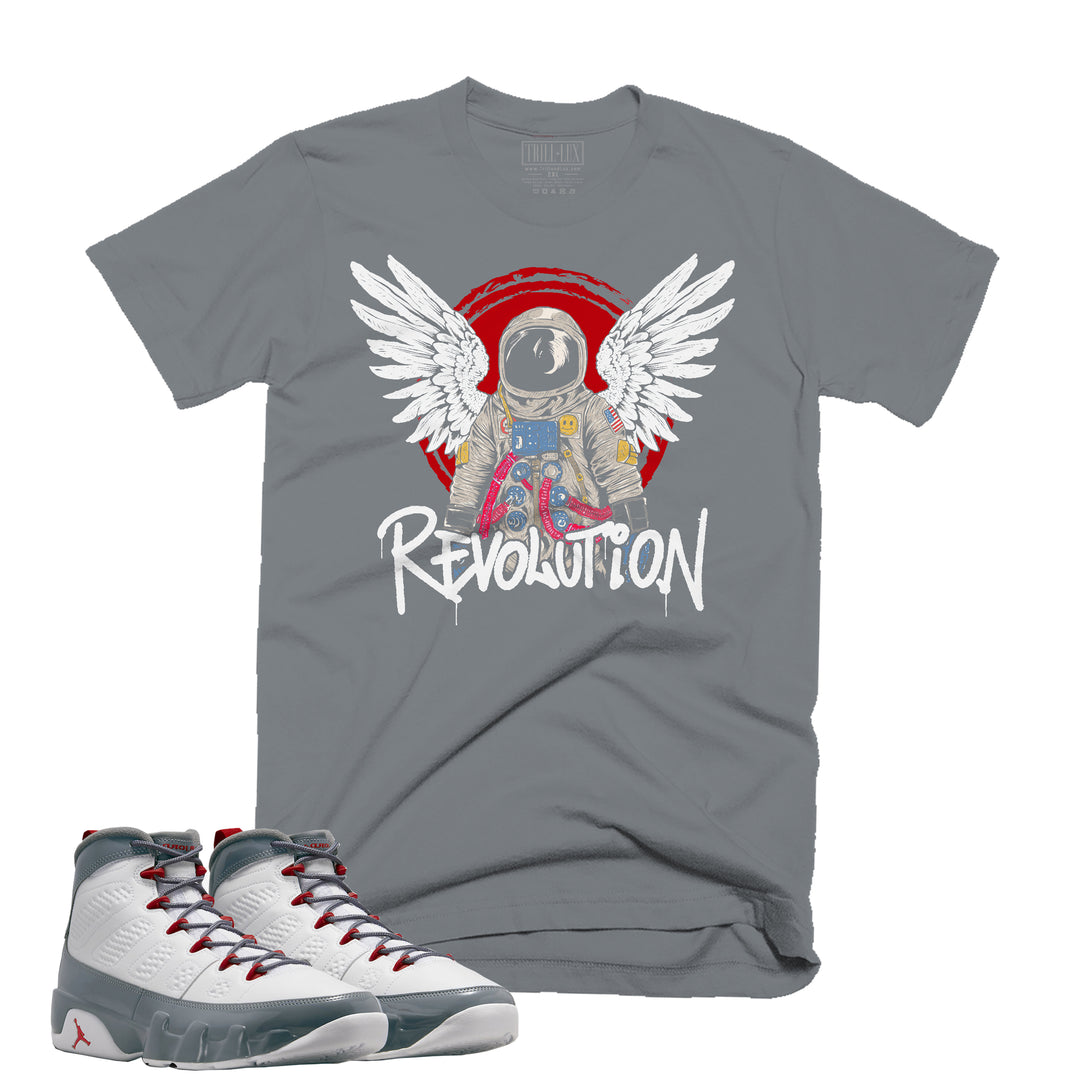 Revolution Tee | Retro Air Jordan 9 Fire Red Colorblock T-shirt