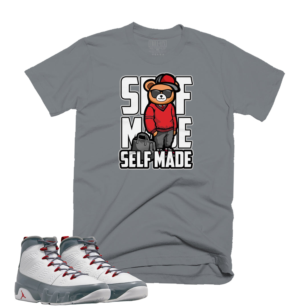Self Made  Tee | Retro Air Jordan 9 Fire Red Colorblock T-shirt