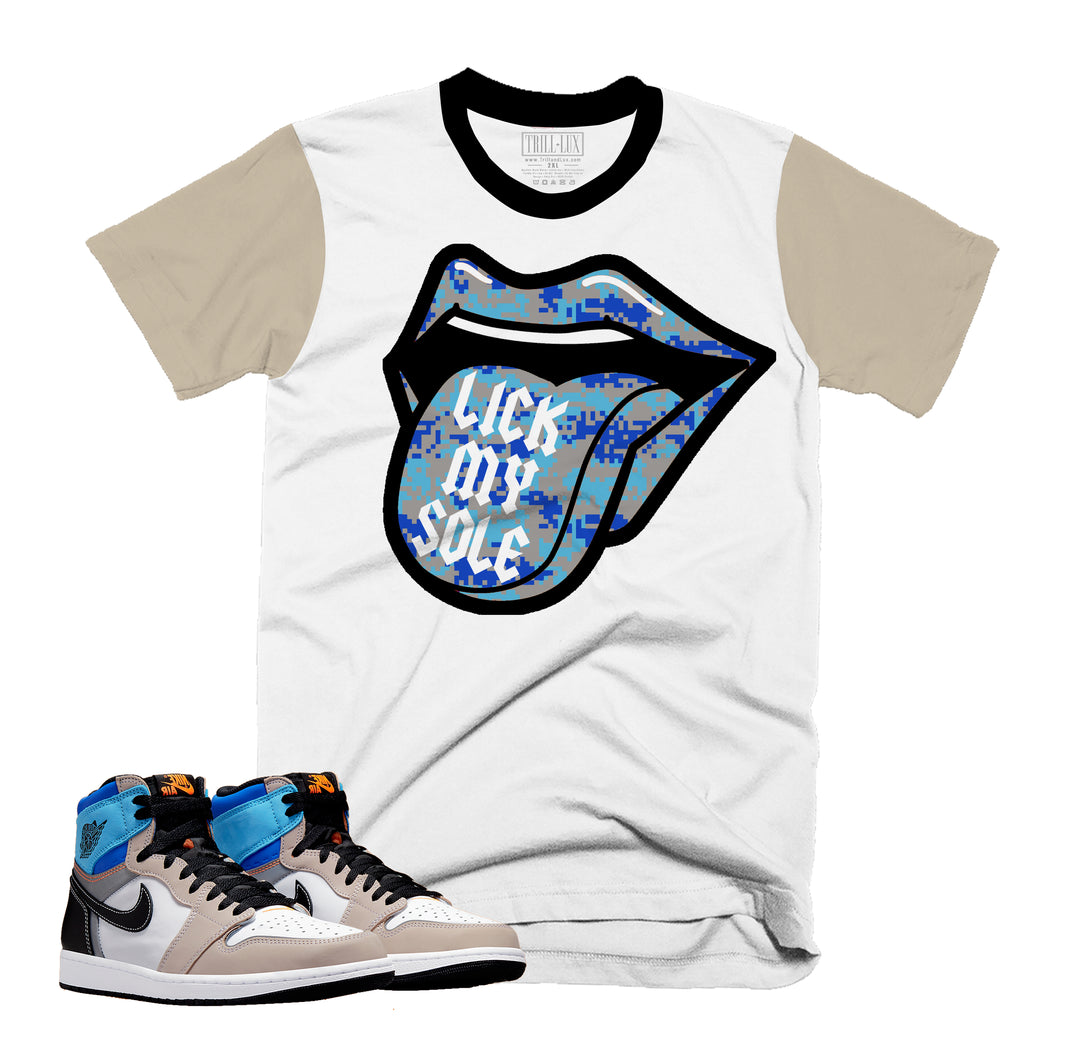 Lick My Sole Tee | Retro Air Jordan 1 Prototype Colorblock T-shirt