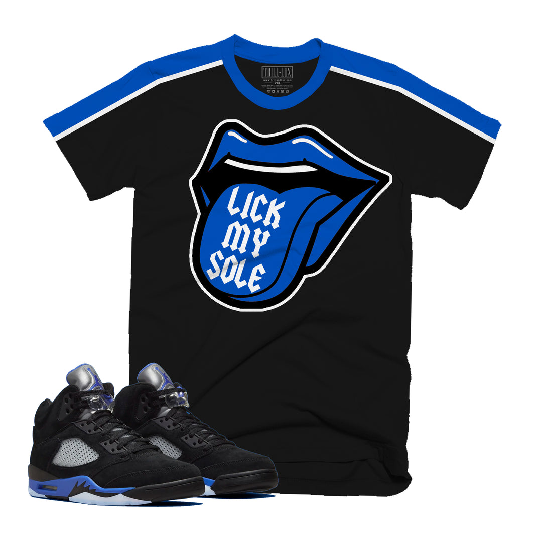 Lick My Sole Tee | Retro Air Jordan 5 Racer Blue Inspired T-shirt