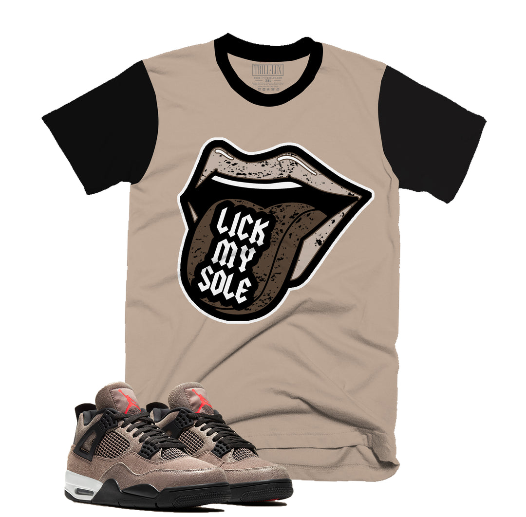 Lick My Sole | Retro Air Jordan 4 Taupe Haze T-shirt |