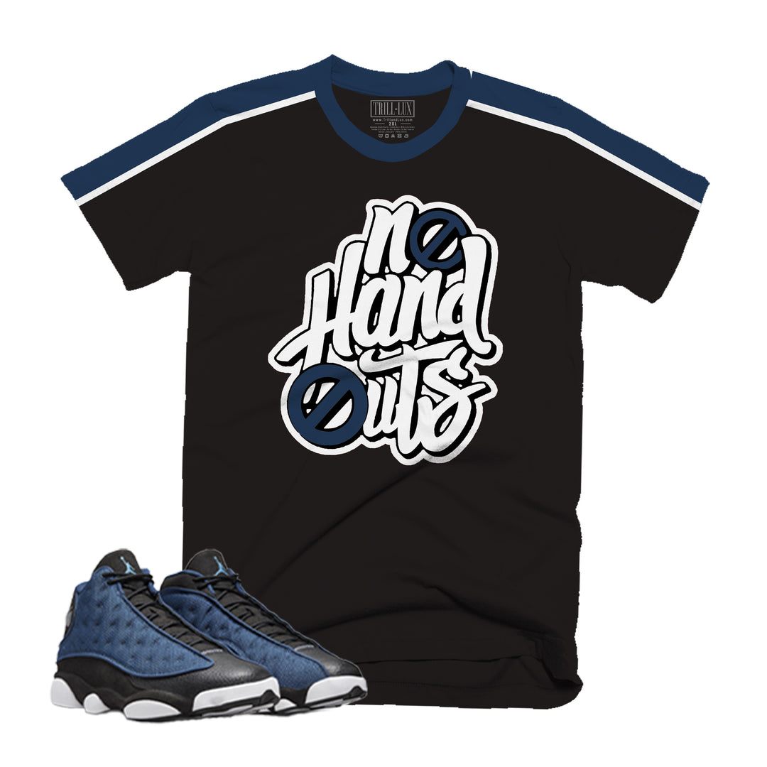 No Hand Outs Tee | Retro Air Jordan 13 Navy Colorblock T-shirt