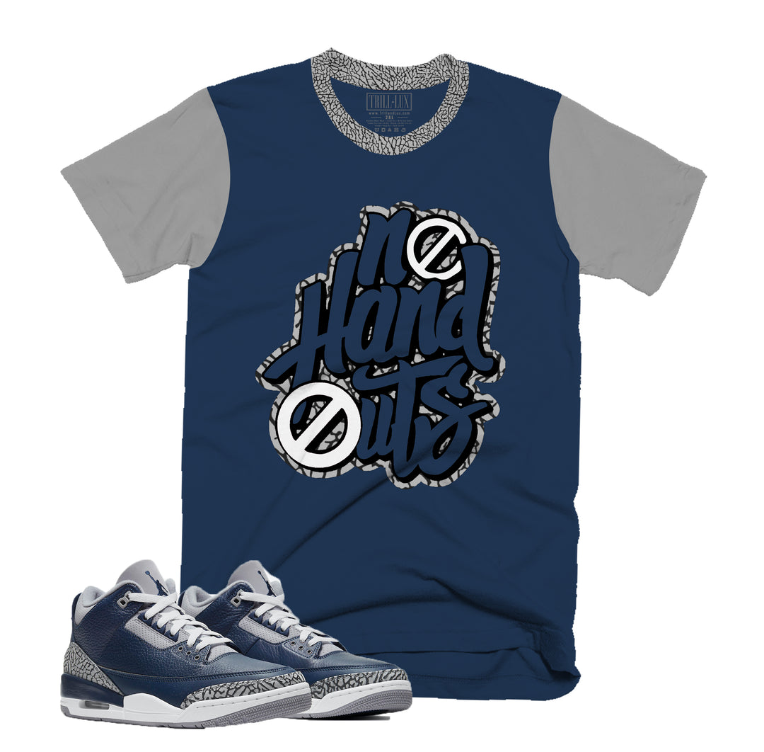 No Hand Outs Tee | Retro Jordan 3 Midnight Navy T-shirt |