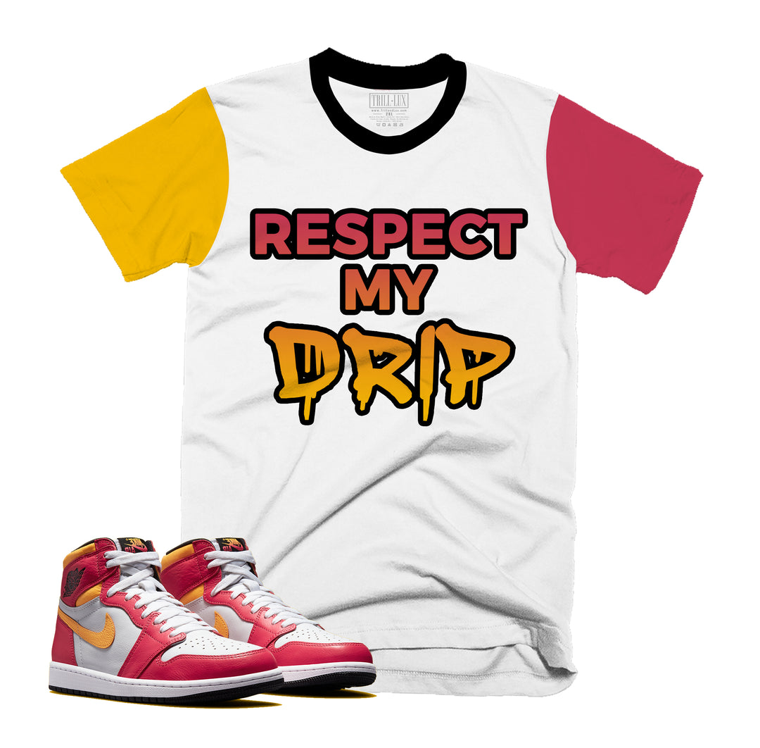 Respect Tee | Retro Air Jordan 1 Fusion Red Colorblock T-shirt