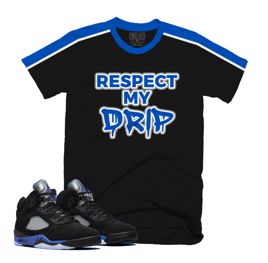 Respect Tee | Retro Air Jordan 5 Racer Blue Inspired T-shirt