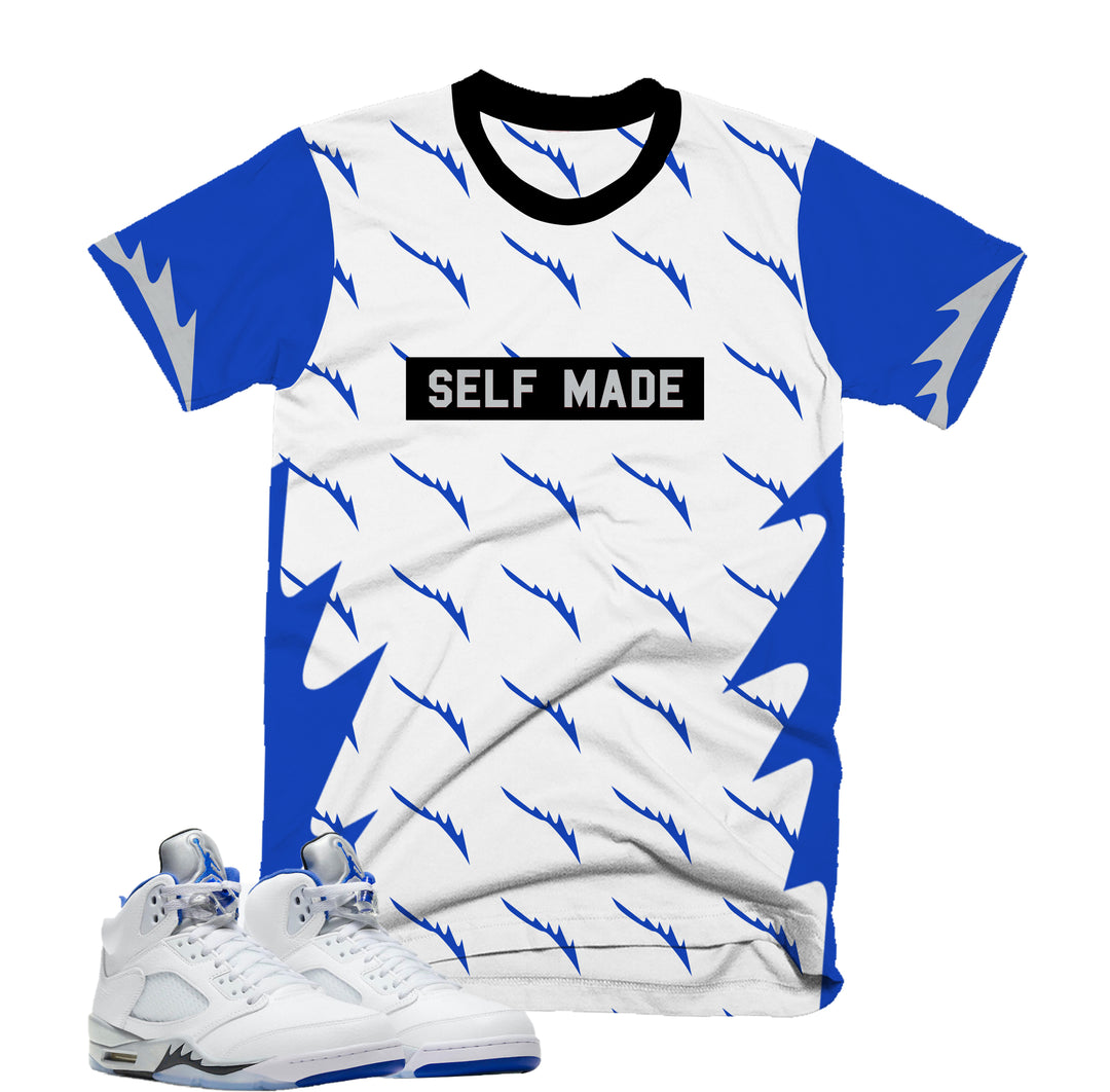 Self Made Tee | Retro Air Jordan 5 Stealth Colorblock T-shirt