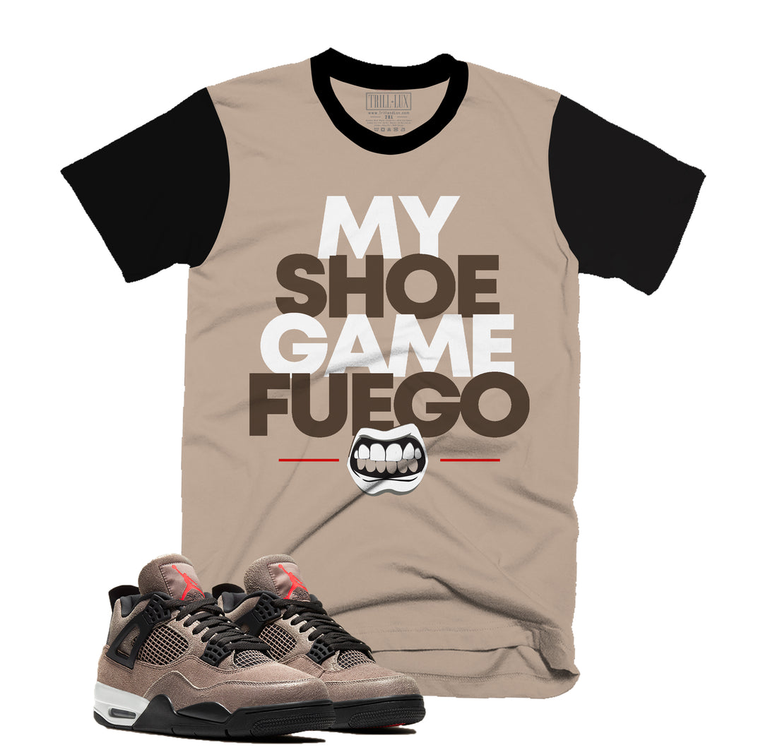 Shoe Game Fuego | Retro Air Jordan 4 Taupe Haze T-shirt |