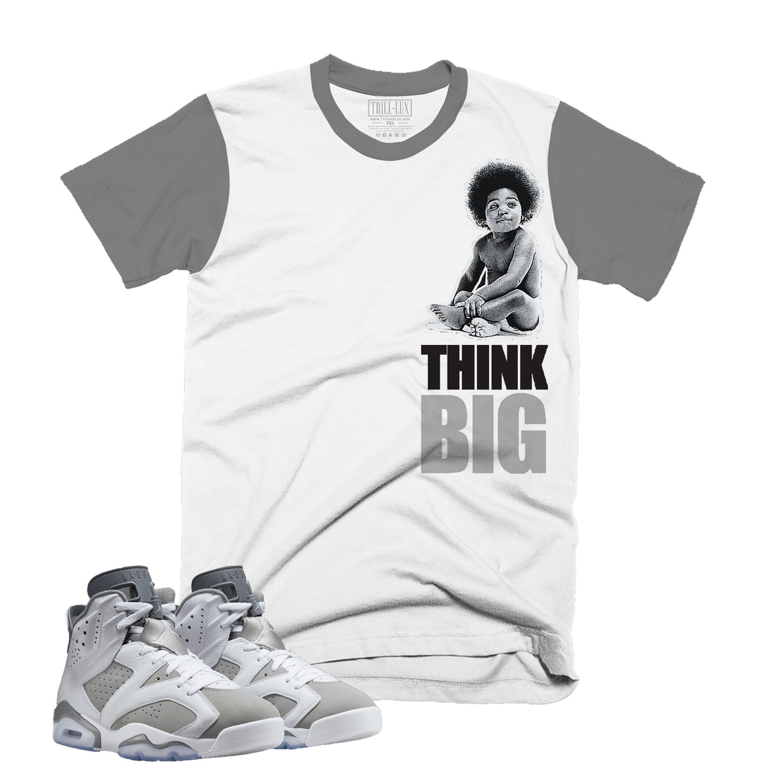 Think Big | Retro Air Jordan 6 Cool Grey Navy Colorblock T-shirt
