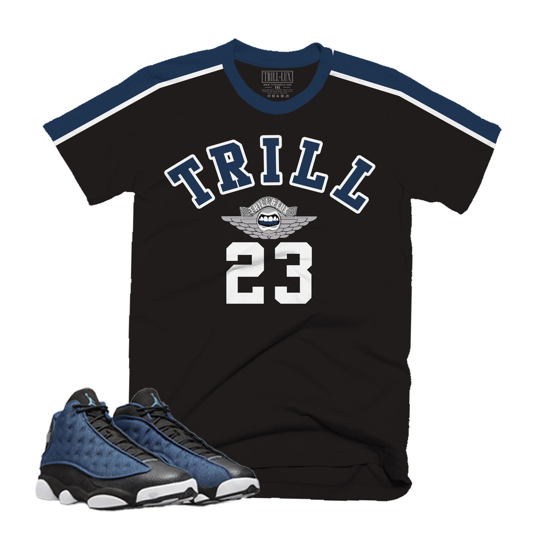 Trill 23 Tee | Retro Air Jordan 13 Navy Colorblock T-shirt