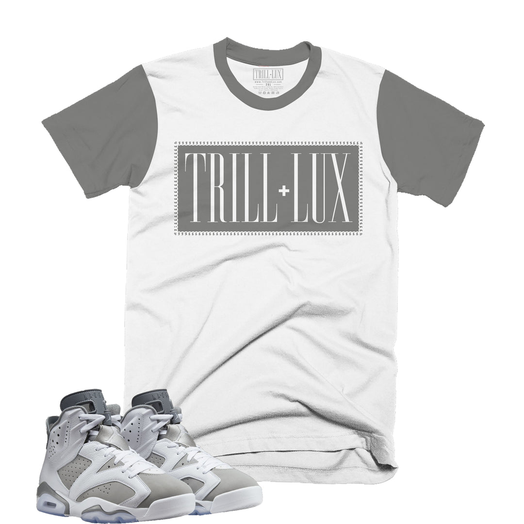 Trill Chain | Retro Air Jordan 6 Cool Grey Navy Colorblock T-shirt