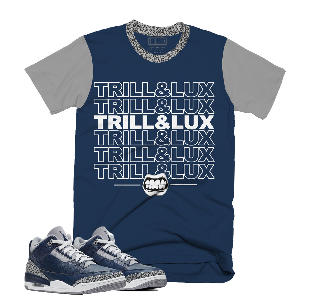 Trill and Lux Tee | Retro Jordan 3 Midnight Navy T-shirt |