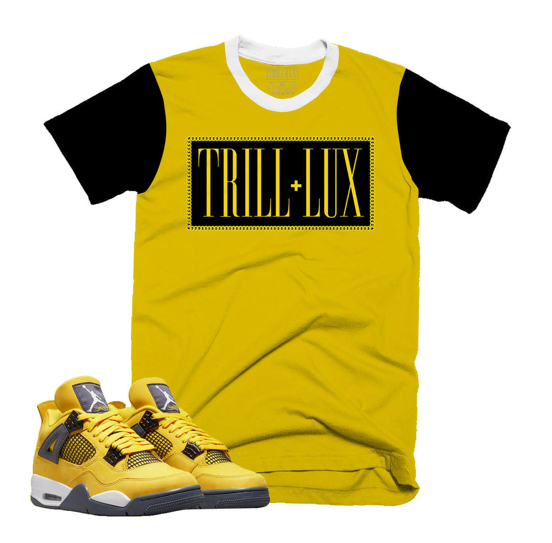 Trill Logo | Retro Air Jordan 4 Tour Yellow Lightning T-shirt |